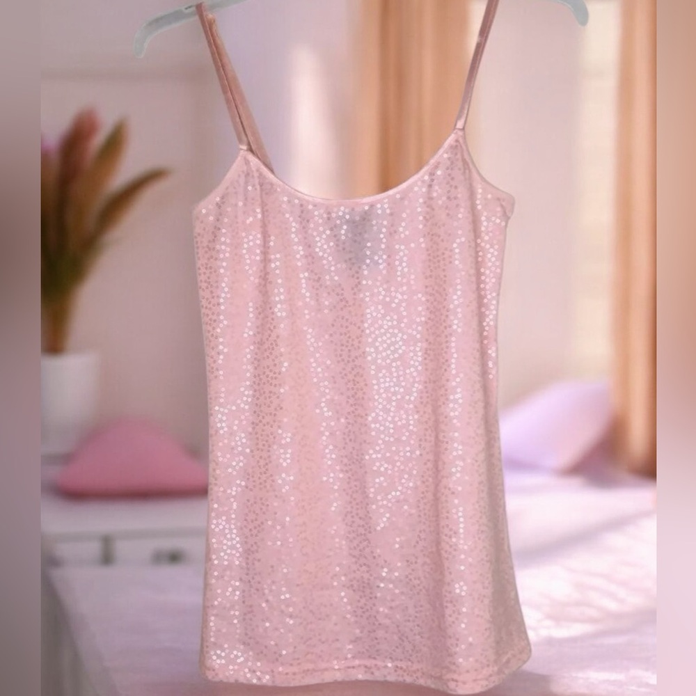 2 RUE21 90s Sequins Cami Tops Small, layering Barbiecore
